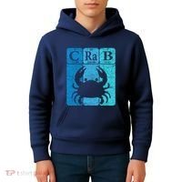 Crab Periodic Table Elements Seafood Crabbing Retro Crabber Kids Hoodie thumb 4