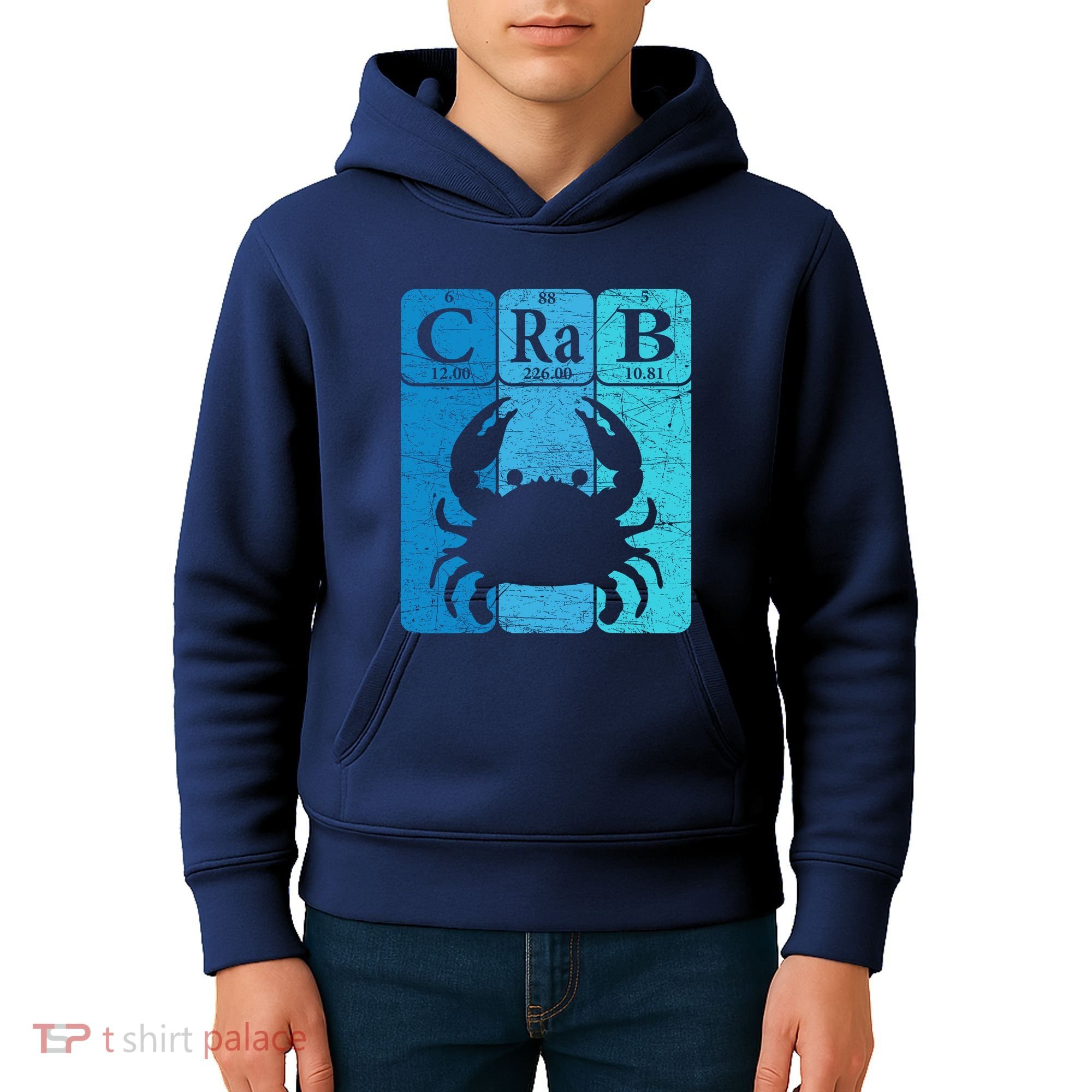 Crab Periodic Table Elements Seafood Crabbing Retro Crabber Kids Hoodie