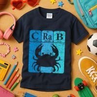 Crab Periodic Table Elements Seafood Crabbing Retro Crabber Kids T-Shirt thumb 3