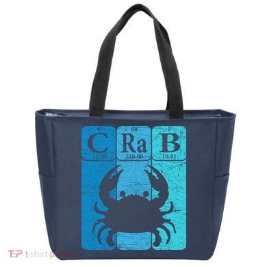 Crab Periodic Table Elements Seafood Crabbing Retro Crabber Tote Bag