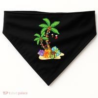 Christmas Palm Tree Tropical Xmas Coconut Lights Funny Gifts USA-Made Doggie Bandana thumb 0