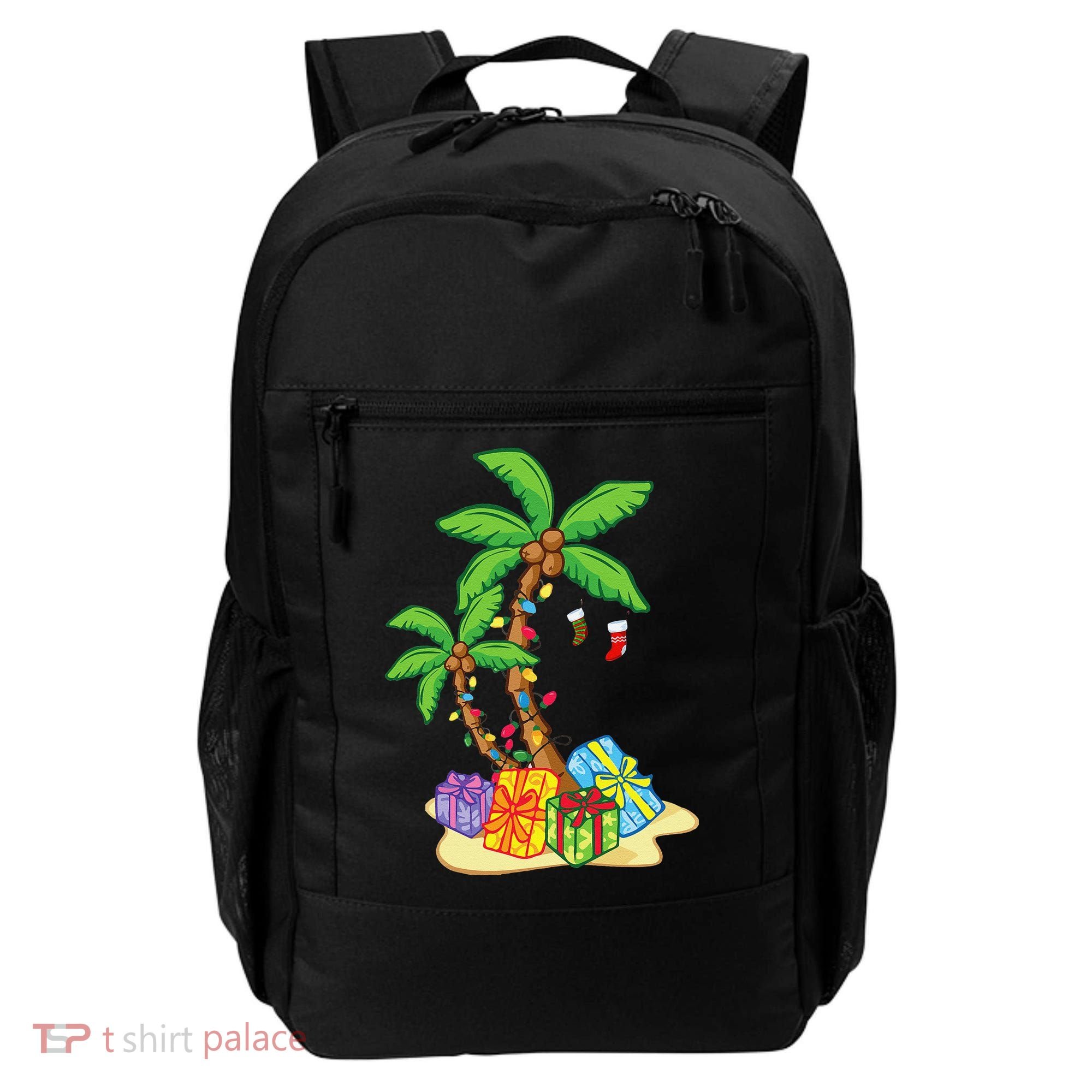 Christmas Palm Tree Tropical Xmas Coconut Lights Funny Gifts Backpack
