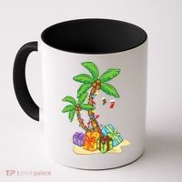 Christmas Palm Tree Tropical Xmas Coconut Lights Funny Gifts Coffee Mug thumb 0