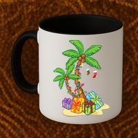 Christmas Palm Tree Tropical Xmas Coconut Lights Funny Gifts Coffee Mug thumb 2