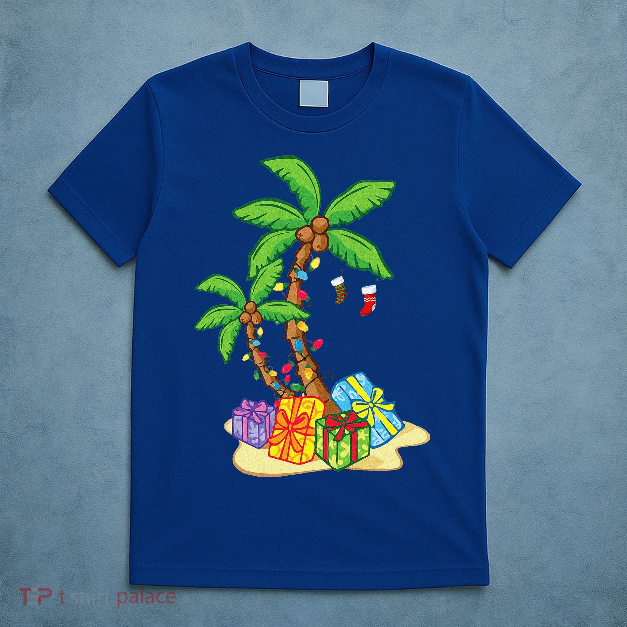 Christmas Palm Tree Tropical Xmas Coconut Lights Funny Gifts T-Shirt