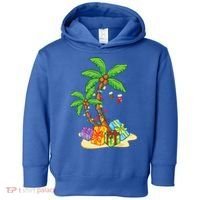 Christmas Palm Tree Tropical Xmas Coconut Lights Funny Gifts Toddler Hoodie thumb 0