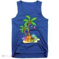 Christmas Palm Tree Tropical Xmas Coconut Lights Funny Gifts Tank Top thumb 0