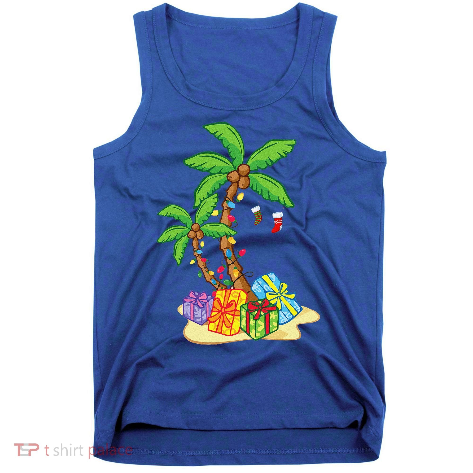 Christmas Palm Tree Tropical Xmas Coconut Lights Funny Gifts Tank Top