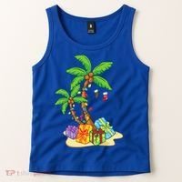 Christmas Palm Tree Tropical Xmas Coconut Lights Funny Gifts Tank Top thumb 2