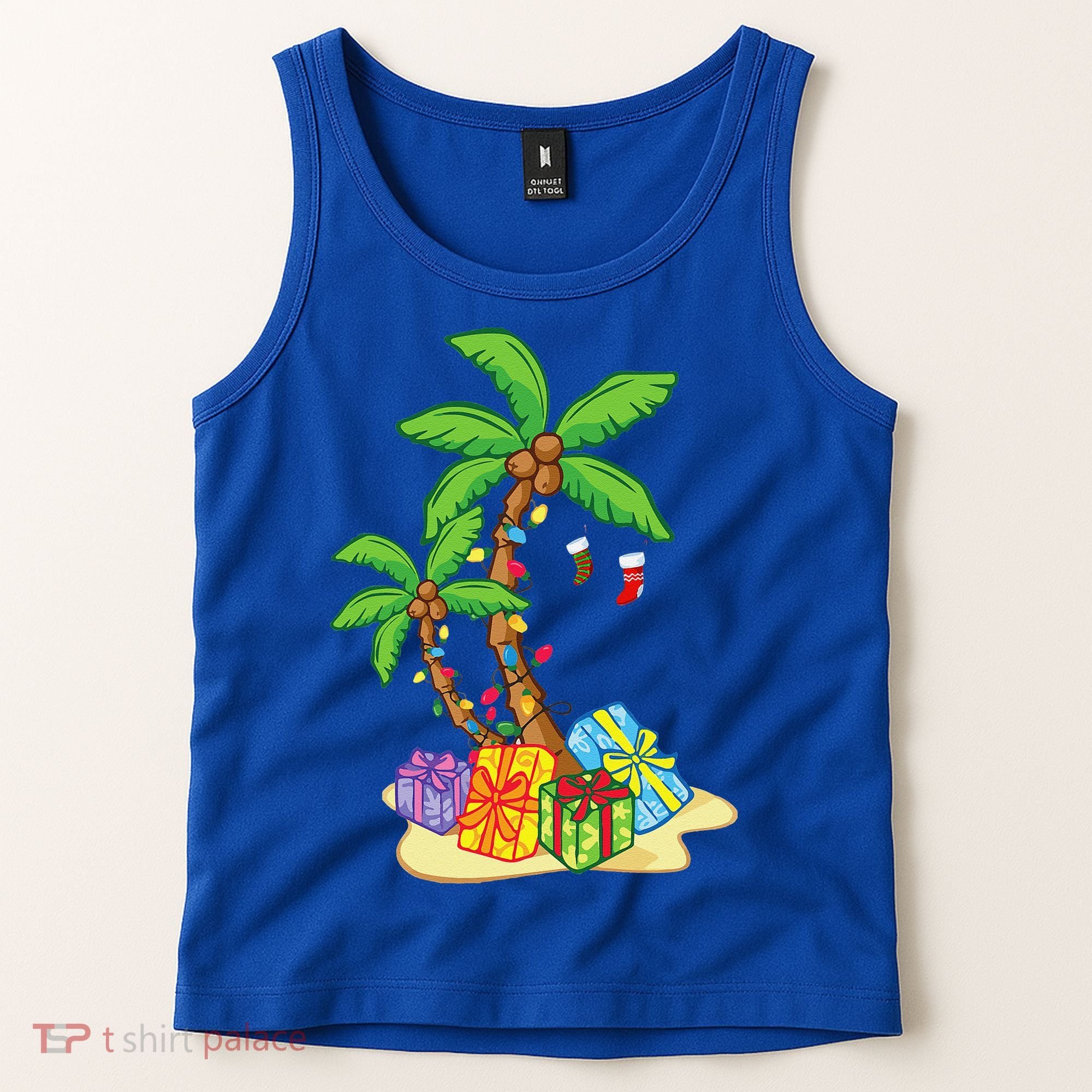 Christmas Palm Tree Tropical Xmas Coconut Lights Funny Gifts Tank Top