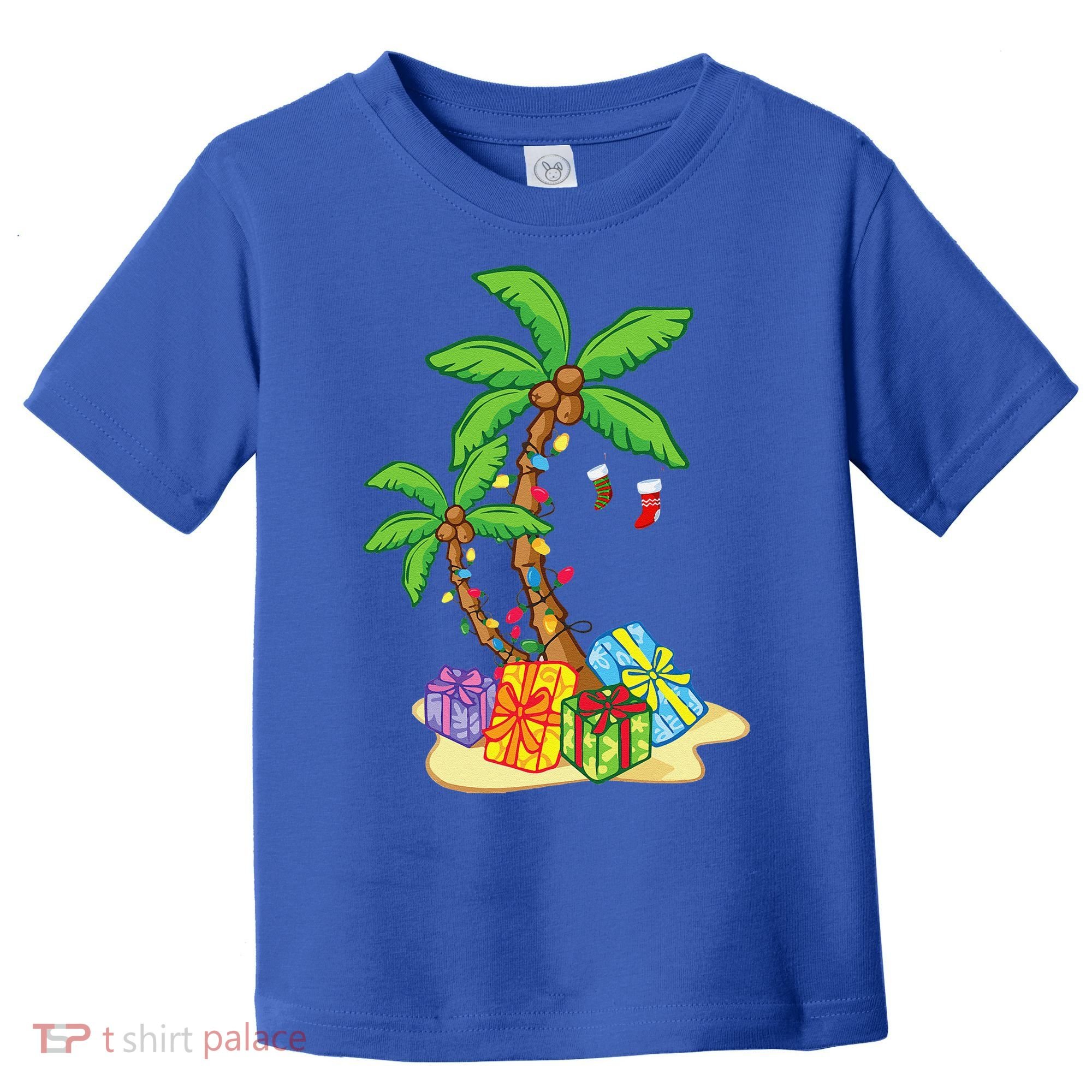 Christmas Palm Tree Tropical Xmas Coconut Lights Funny Gifts Toddler T-Shirt