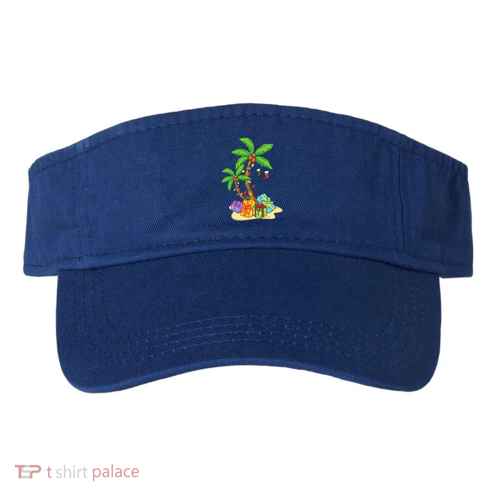 Christmas Palm Tree Tropical Xmas Coconut Lights Funny Gifts Visor
