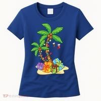 Christmas Palm Tree Tropical Xmas Coconut Lights Funny Gifts Women's T-Shirt thumb 0