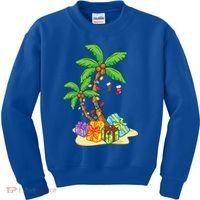 Christmas Palm Tree Tropical Xmas Coconut Lights Funny Gifts Kids Sweatshirt thumb 0