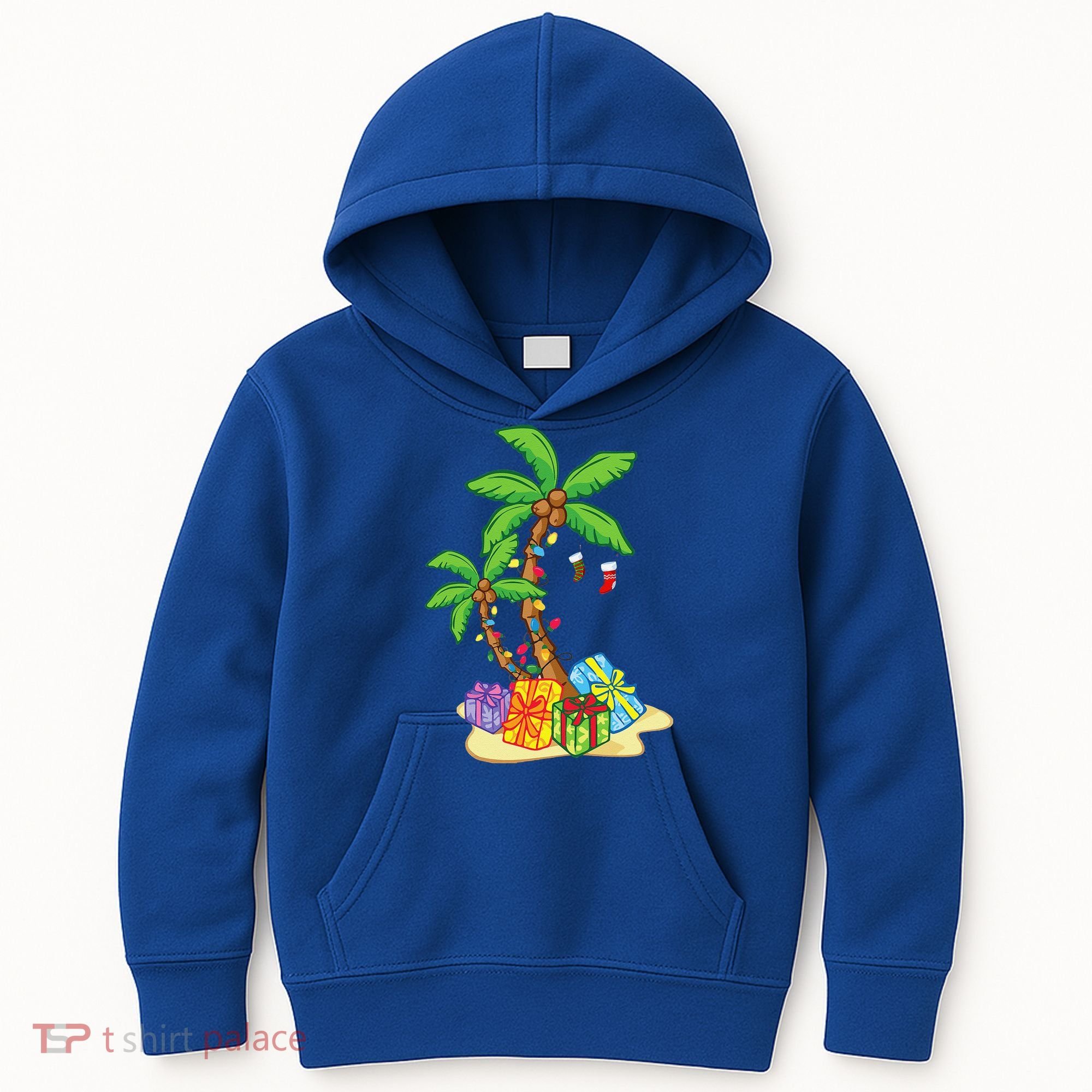 Christmas Palm Tree Tropical Xmas Coconut Lights Funny Gifts Kids Hoodie