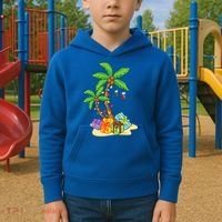 Christmas Palm Tree Tropical Xmas Coconut Lights Funny Gifts Kids Hoodie thumb 2