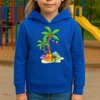Christmas Palm Tree Tropical Xmas Coconut Lights Funny Gifts Kids Hoodie thumb 3
