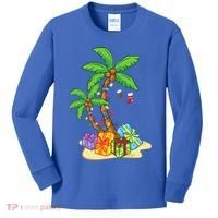 Christmas Palm Tree Tropical Xmas Coconut Lights Funny Gifts Kids Long Sleeve Shirt thumb 0