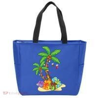 Christmas Palm Tree Tropical Xmas Coconut Lights Funny Gifts Tote Bag thumb 0