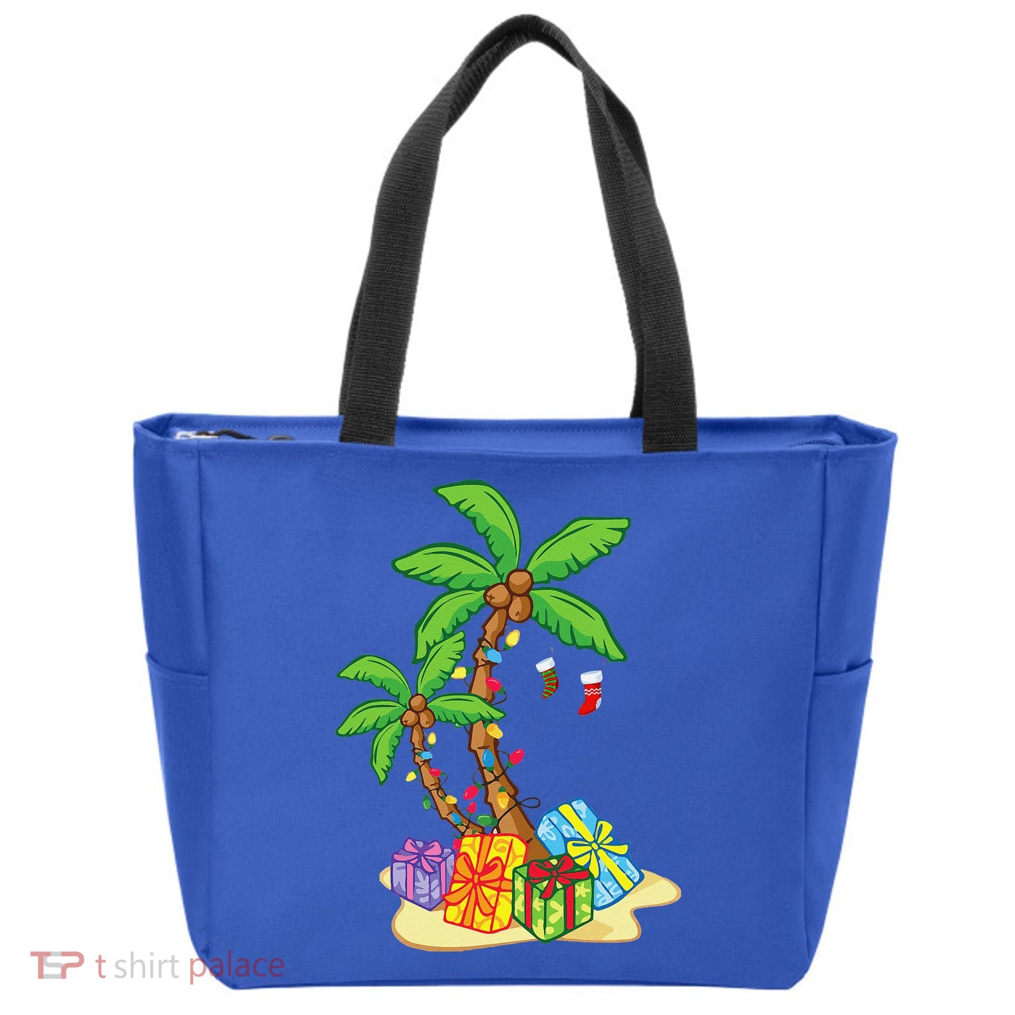 Christmas Palm Tree Tropical Xmas Coconut Lights Funny Gifts Tote Bag