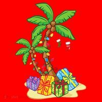 Christmas Palm Tree Tropical Xmas Coconut Lights Funny Gifts Santa Hat thumb 1