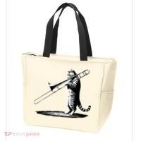 Cat Playing Trombone Player Trombonist Instrument Tote Bag thumb 3