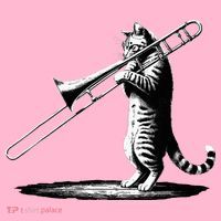 Cat Playing Trombone Player Trombonist Instrument Coaster thumb 2