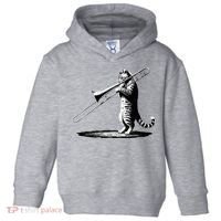 Cat Playing Trombone Player Trombonist Instrument Toddler Hoodie thumb 0