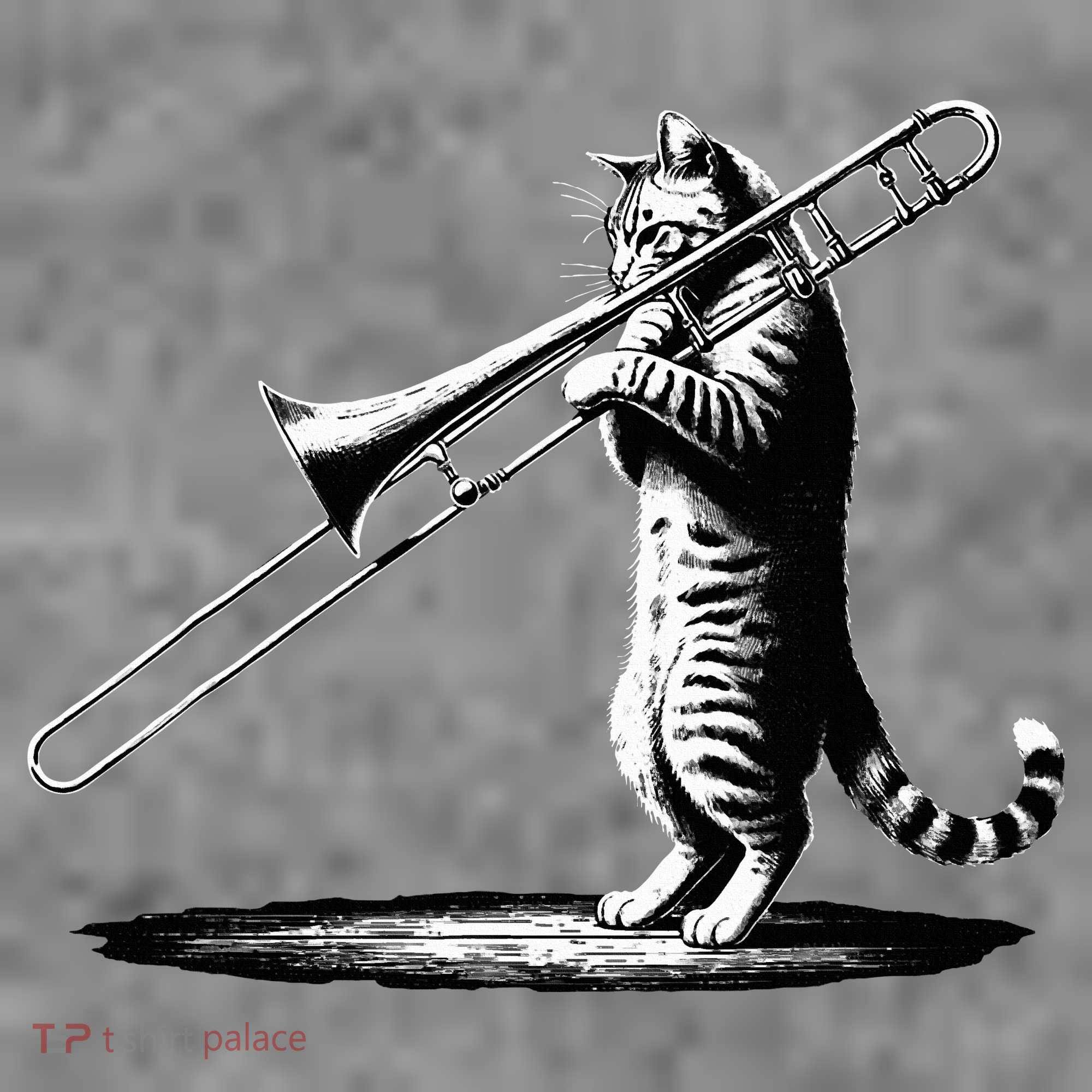 Cat Playing Trombone Player Trombonist Instrument Toddler Hoodie