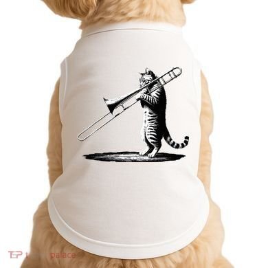 Cat Playing Trombone Player Trombonist Instrument Doggie Tank
