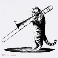 Cat Playing Trombone Player Trombonist Instrument Long Sleeve Shirt thumb 2