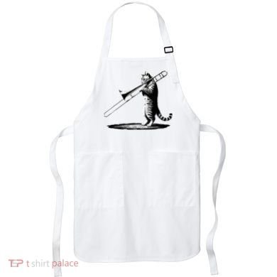 Cat Playing Trombone Player Trombonist Instrument Apron