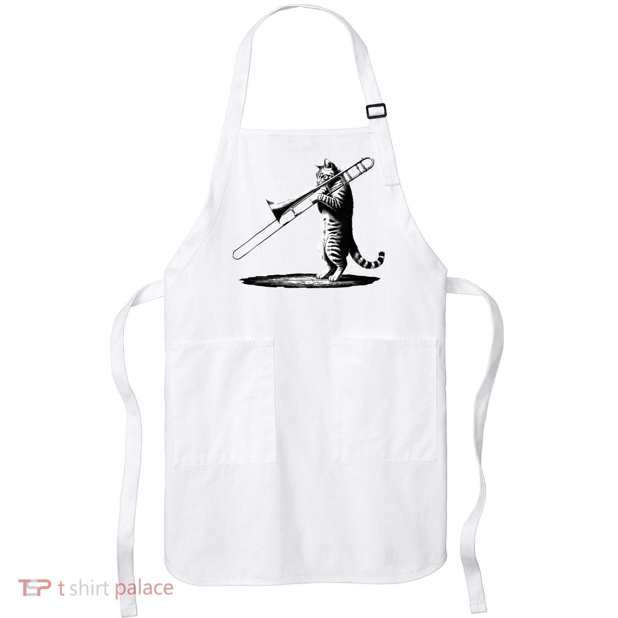 Cat Playing Trombone Player Trombonist Instrument Apron