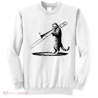 Cat Playing Trombone Player Trombonist Instrument Sweatshirt thumb 0
