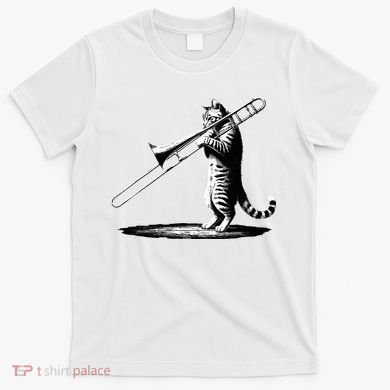 Cat Playing Trombone Player Trombonist Instrument T-Shirt