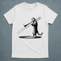 Cat Playing Trombone Player Trombonist Instrument T-Shirt thumb 5