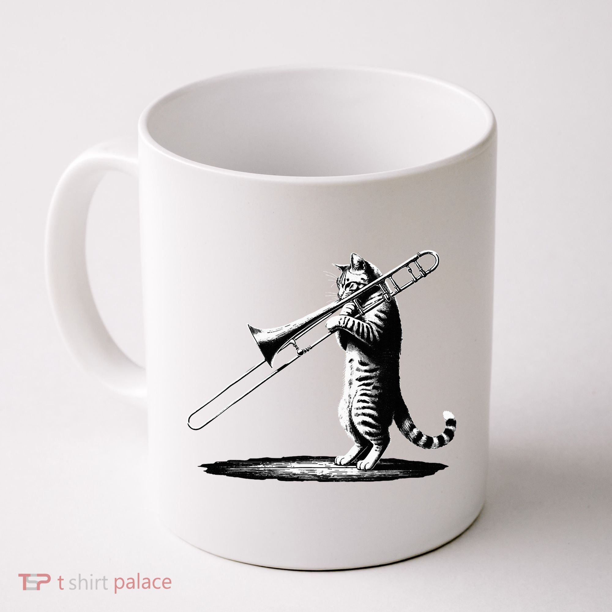 Cat Playing Trombone Player Trombonist Instrument Coffee Mug