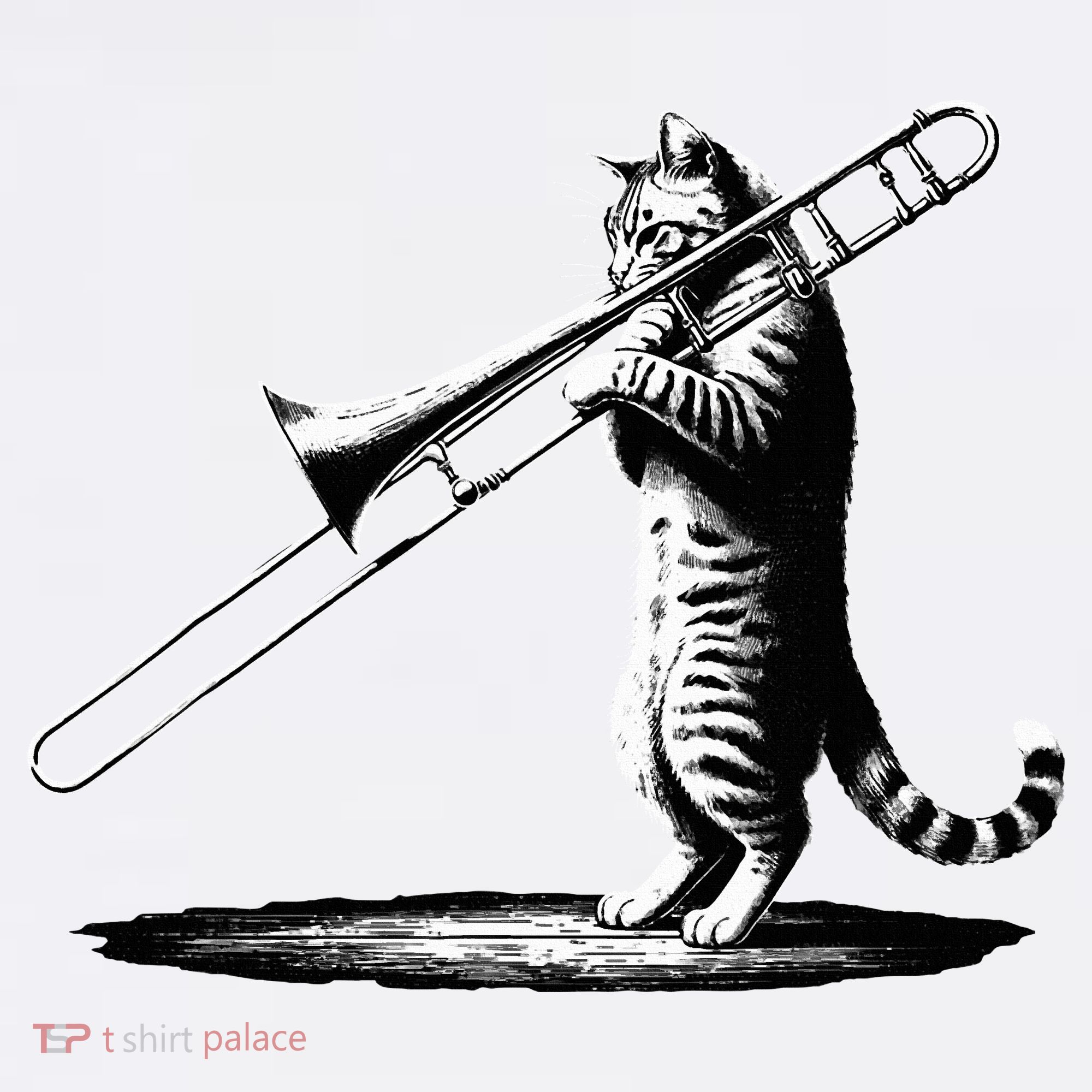 Cat Playing Trombone Player Trombonist Instrument Mousepad