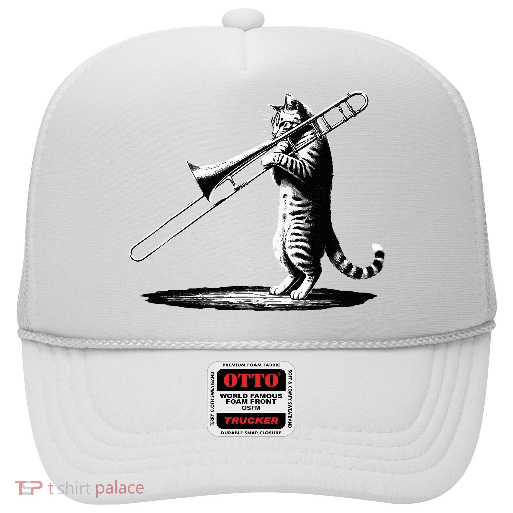 Cat Playing Trombone Player Trombonist Instrument Hat