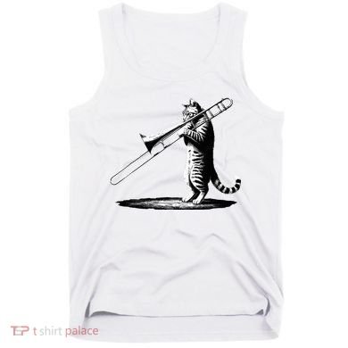 Cat Playing Trombone Player Trombonist Instrument Tank Top