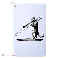 Cat Playing Trombone Player Trombonist Instrument Golf Towel thumb 0