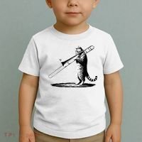 Cat Playing Trombone Player Trombonist Instrument Toddler T-Shirt thumb 2