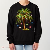 Christmas Palm Tree Light Hawaiian Tropical Xmas Women's Sweatshirt thumb 0