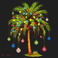 Christmas Palm Tree Light Hawaiian Tropical Xmas Women's Sweatshirt thumb 2