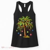 Christmas Palm Tree Light Hawaiian Tropical Xmas Women's Tank Top thumb 0