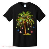 Christmas Palm Tree Light Hawaiian Tropical Xmas Kids T-Shirt thumb 0