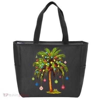 Christmas Palm Tree Light Hawaiian Tropical Xmas Tote Bag