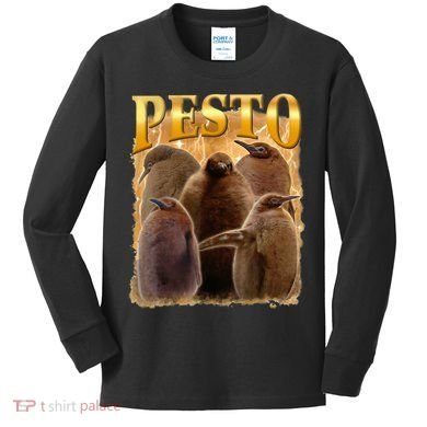 Cute Pesto The Penguins Kids Long Sleeve Shirt