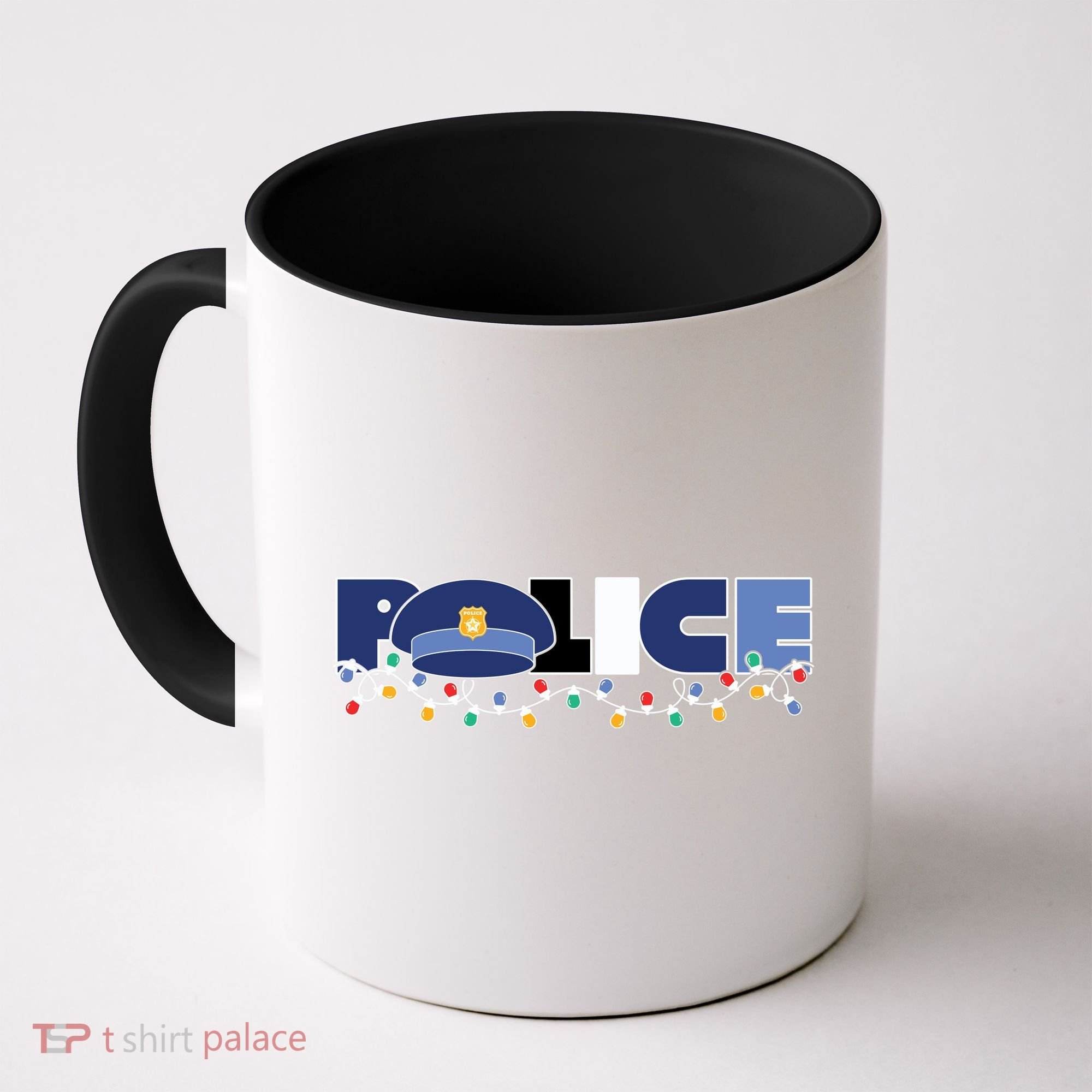 Christmas Police Texture Police Hat Graphic Oversized Coffee Mug