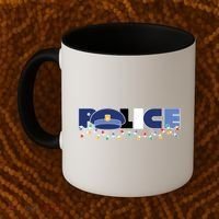 Christmas Police Texture Police Hat Graphic Oversized Coffee Mug thumb 2